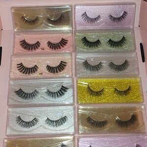 Glamorous False Eyelashes Set - Black